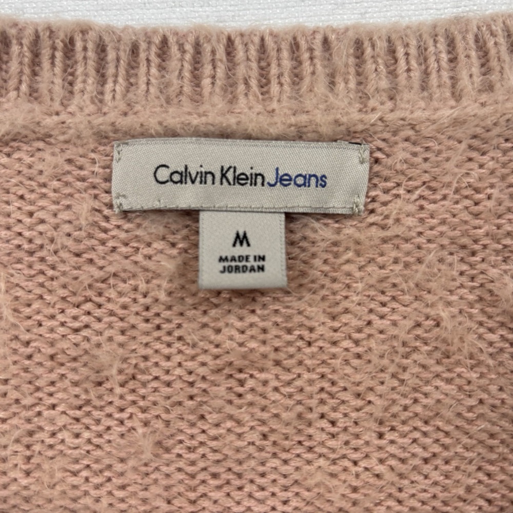 Calvin Klein Sweater Medium Womens Blush Pink Long Sleeve Crew Neck Pullover - Picture 3 of 8